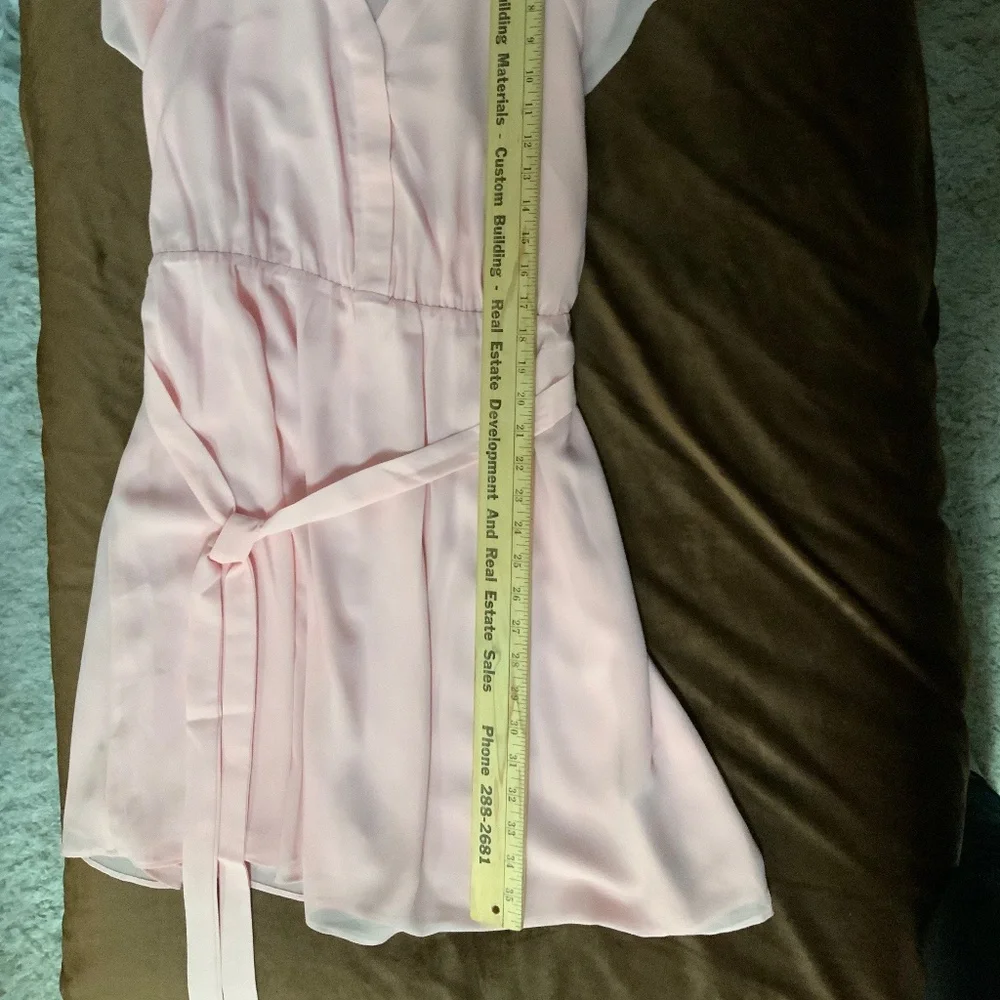 H&M Pink L Belted Dress with Elastic waistband Minimalist Feminine Scandi